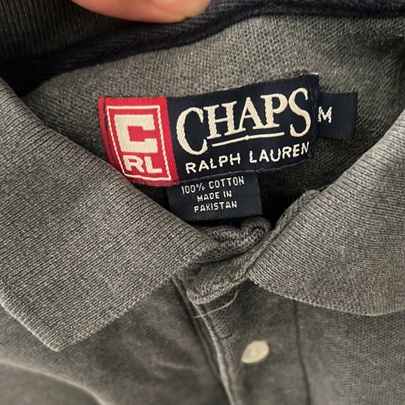 Vintage Chaps Ralph Lauren Medium Gray Collared Shirt - Picture 4 of 4
